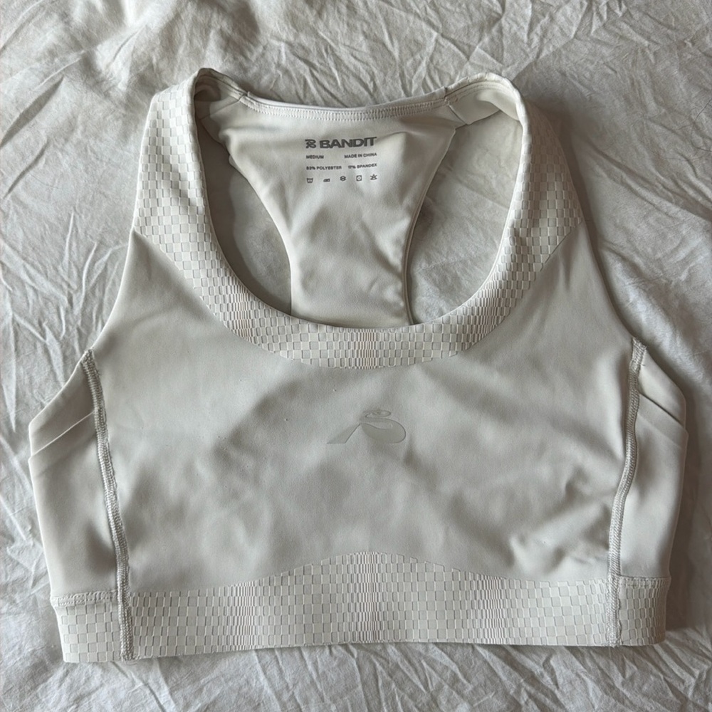Bandit Running Stamina Scoop Neck Run Bra - Chalk Size Medium